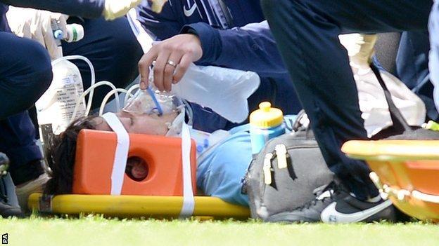 Manchester City's David Silva receives treatment during the win over West Ham