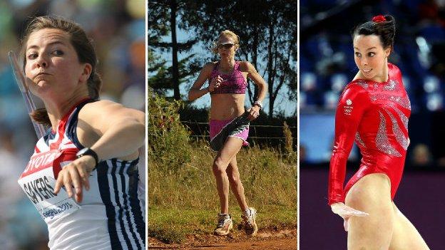 (From left to right) Goldie Sayers, Paula Radcliffe, Beth Tweddle