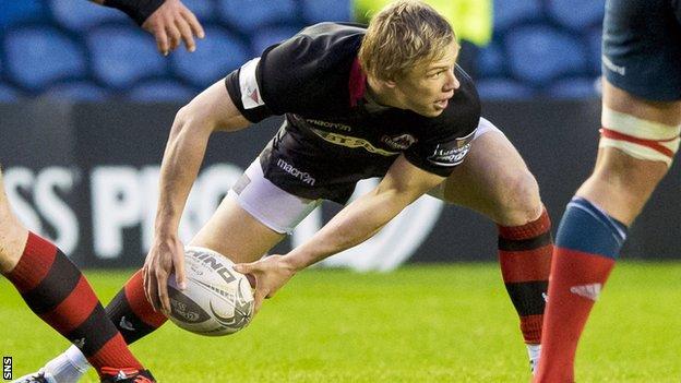 Nathan Fowles in action for Edinburgh.