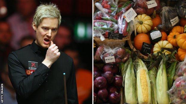 Neil Robertson and fruit and vegetables