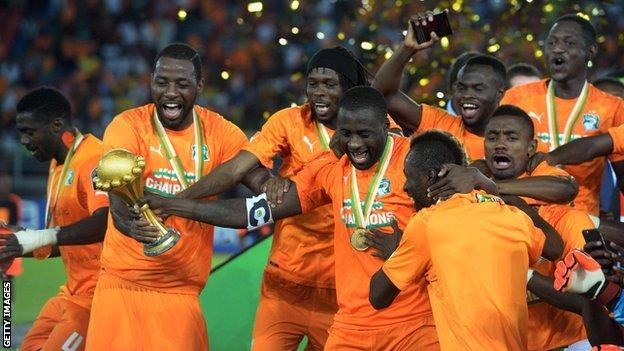 Ivory Coast celebrate winning the 2015 Nations Cup
