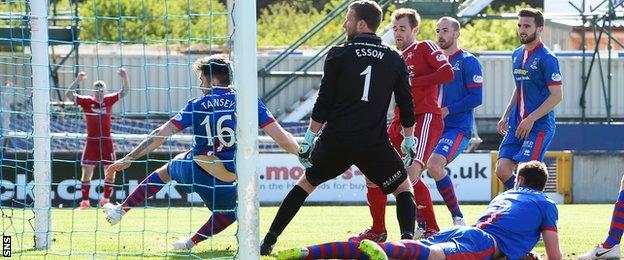 Niall McGinn scores for Aberdeen against Inverness Caledonian Thistle