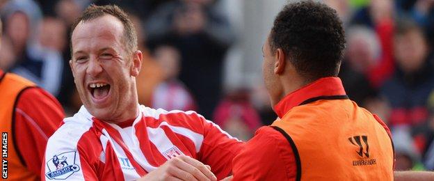 Charlie Adam after scoring for Stoke against Sunderland