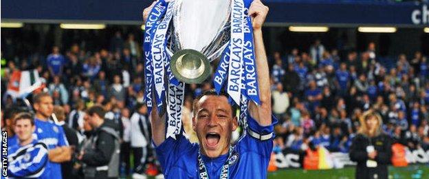 John Terry has won three Premier League titles at Chelsea in 2004-05, 2005-06 and 2009-10