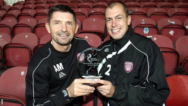New Arbroath manager Todd Lumsden (right) was assistant to Allan Moore