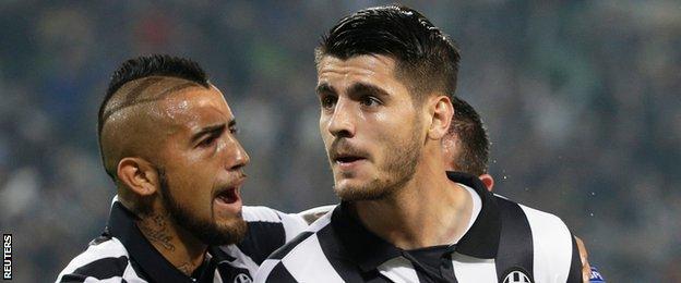 Arturo Vidal and Alvaro Morata