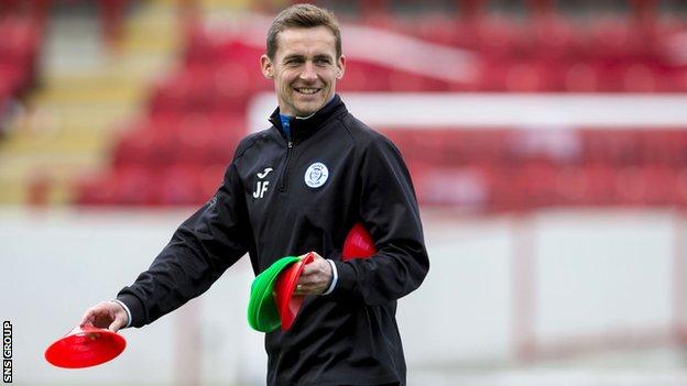 James Fowler at training with Queen of the South