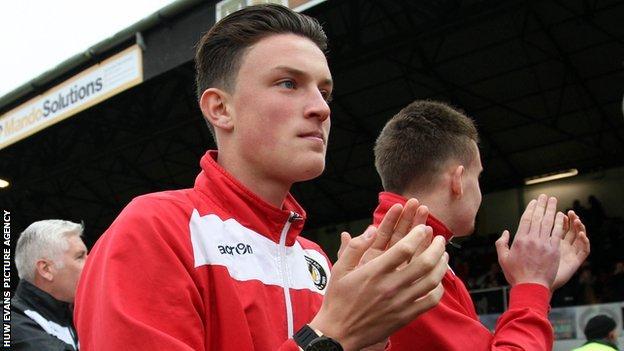 Tom Owen-Evans came off the bench in Newport's last game of the season against Oxford