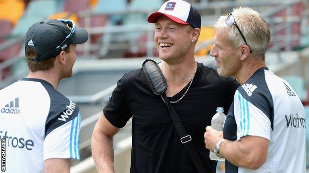 Andrew Flintoff and Peter Moores 2015