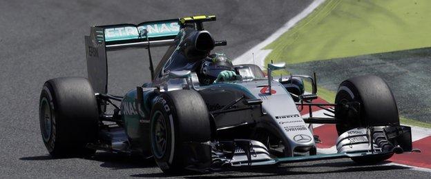Nico Rosberg leads the chasing pack