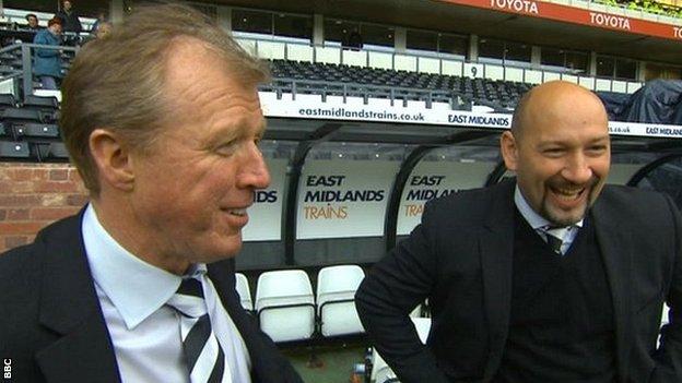 Derby County manager Steve McClaren (left) and chief executive Sam Rush