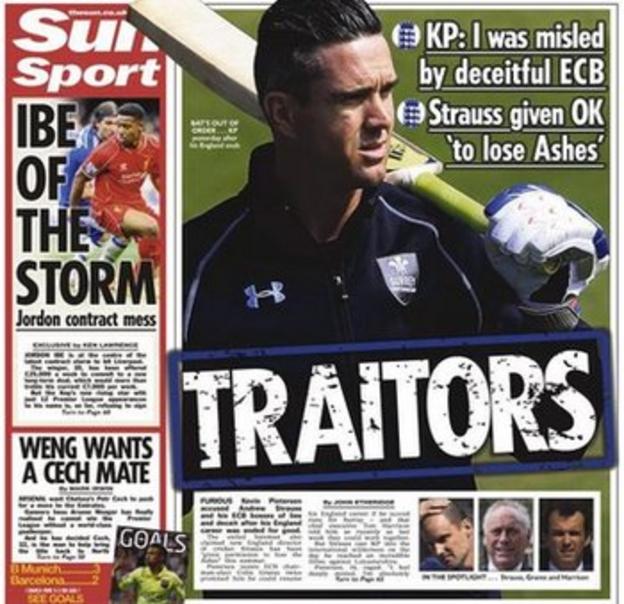 Wednesday's Sun back page