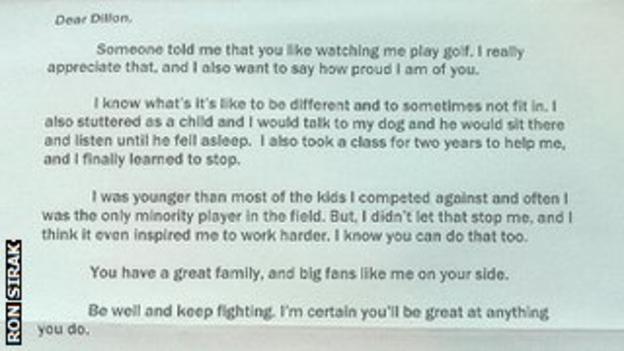 Letter from Tiger Woods