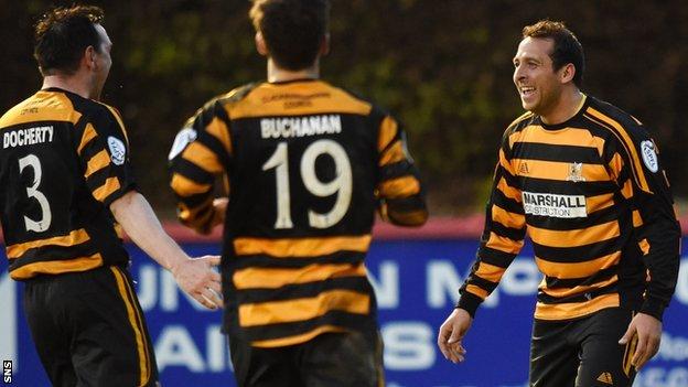 Michael Chopra (right) has scored twice for Alloa since joining in March
