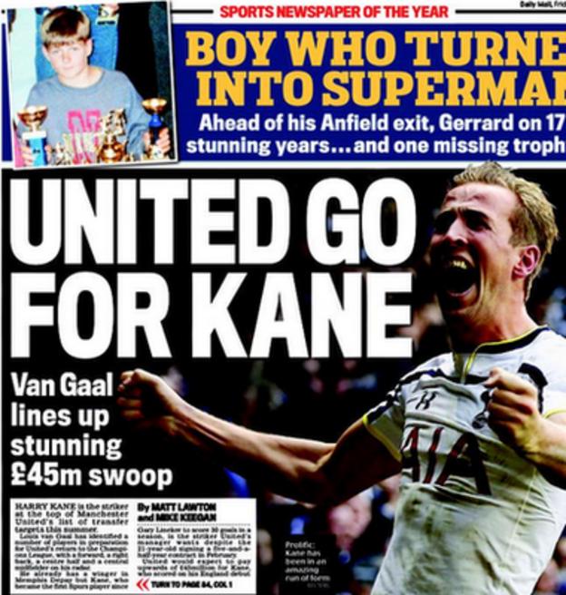 Friday's Daily Mail back page