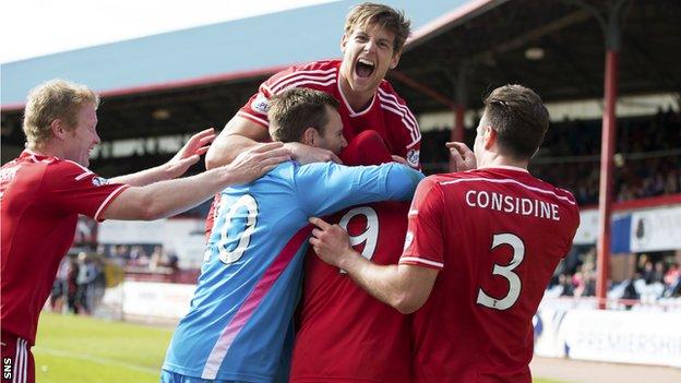 Aberdeen rescued a point with a goal late in the game