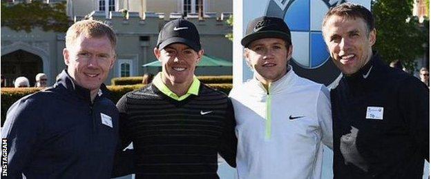Paul Scholes, Rory McIlroy, Niall Horan and Phil Neville