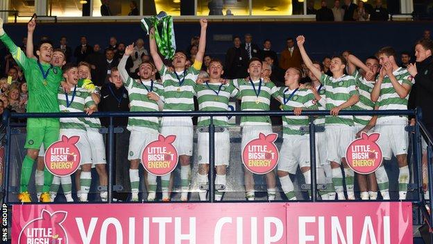 Celtic celebrate their Youth Cup triumph at Hampden