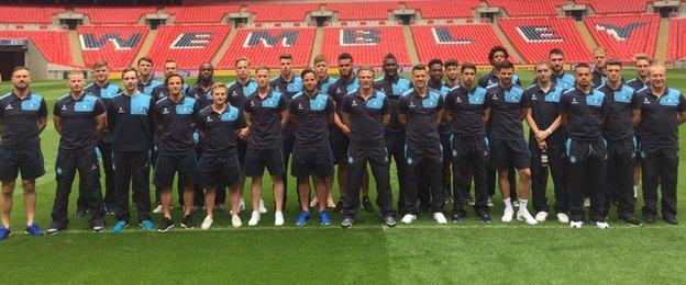 Wycombe squad at Wembley