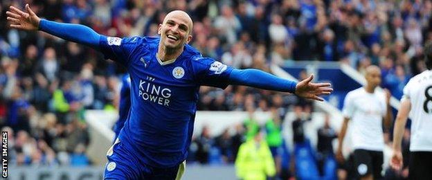 Leicester City's Esteban Cambiasso