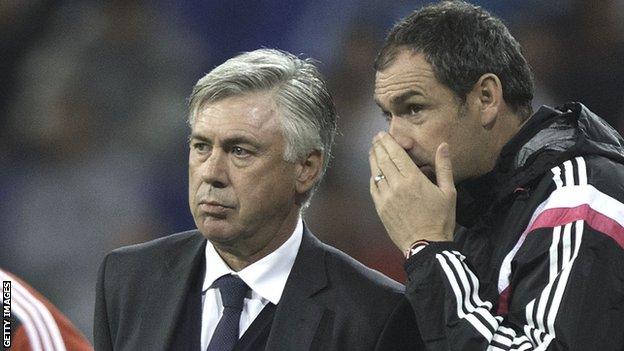 Clement (right) and Carlo Ancelotti