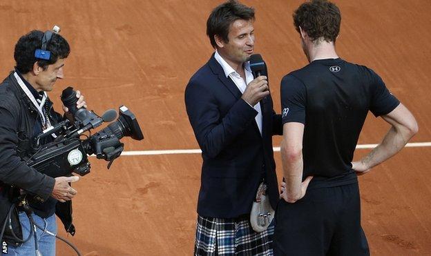 Andy Murray being interviewed