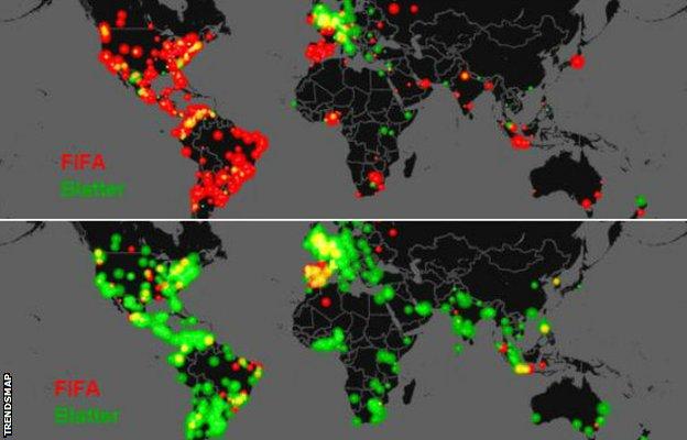 A map of social media interaction on Fifa