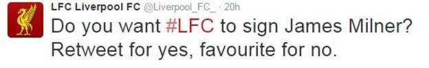 Liverpool fan Twitter page