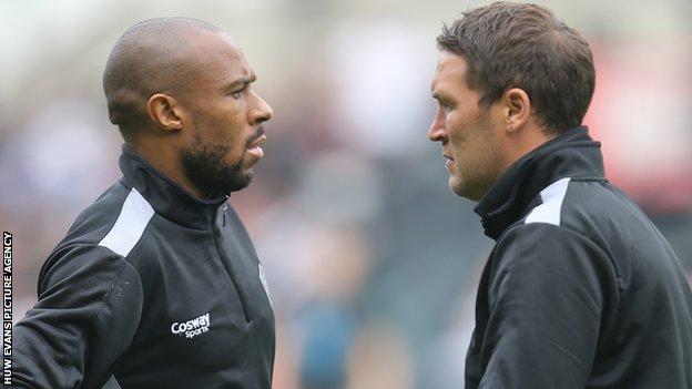 Danny Gabbidon (left) with Scott Young (right)