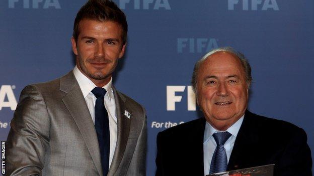 David Beckham & Sepp Blatter