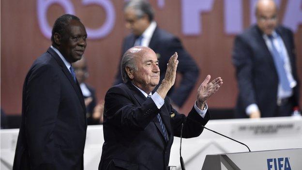 Issa Hayatou (left) and Sepp Blatter