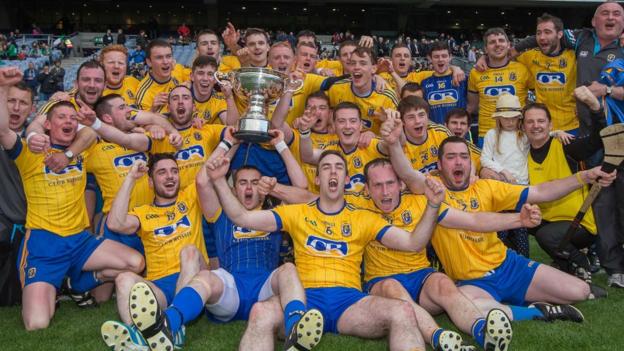 Roscommon celebrate after beating Armagh 2-12 to 1-14 at Croke Park