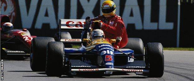 Ayrton Senna and Nigel Mansell