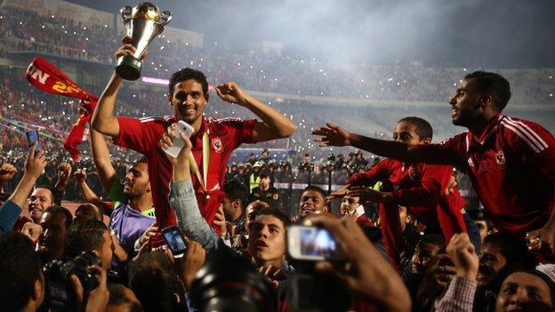 Al Ahly celebrate winning the Confederation Cup