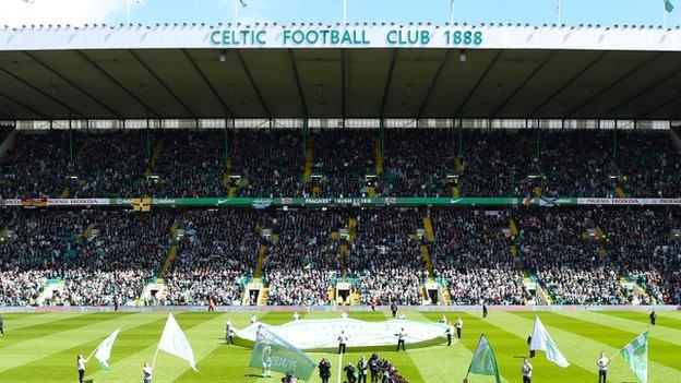 Celtic to introduce safe standing area with rail seating - BBC Sport