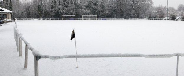 A snow-covered pitch