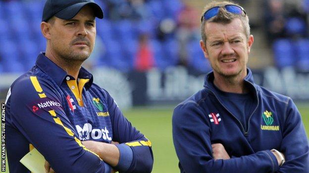 Glamorgan captain Jacques Rudolph (L) and head coach Toby Radford (R)