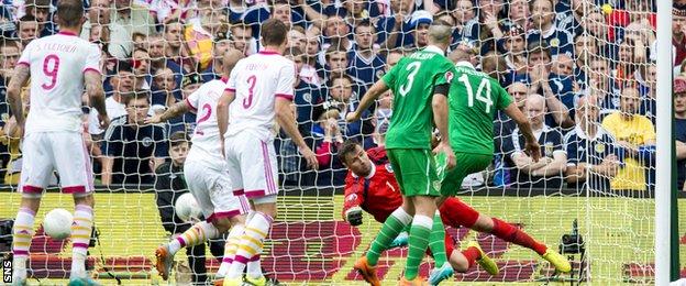 Republic of Ireland's Jon Walters fires home from close range