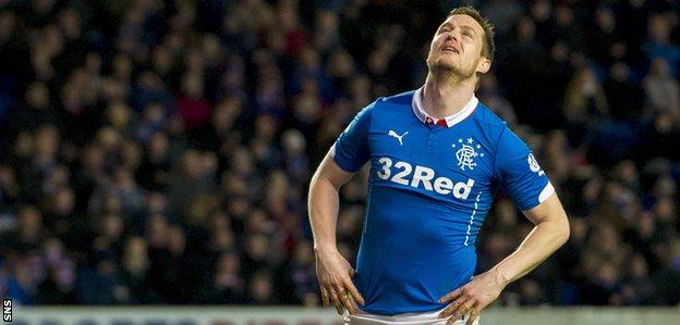 Jon Daly shows his disappointment with Rangers
