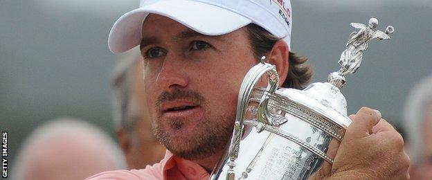 Graeme McDowell with the US Open trophy after his 2010 triumph