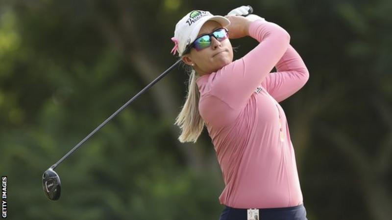 England's Jodi Ewart Shadoff takes two-shot lead at the LPGA Mediheal Championship.