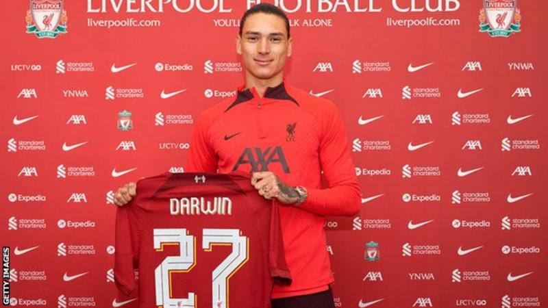 Uruguayan striker Darwin Nunez of Benfica signed contract for Liverpool.