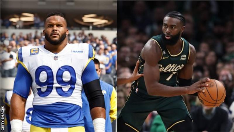 Aaron Donald & Jaylen Brown have terminated their contracts with Kanye West's sports marketing agency.