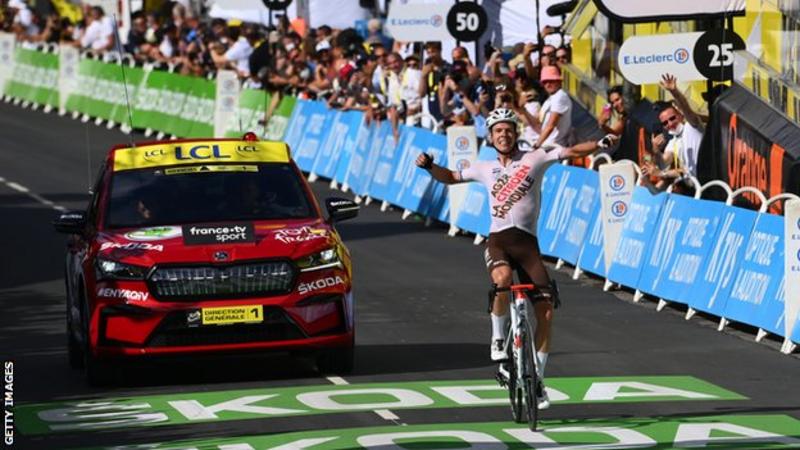 Tour de France 2022: Luxembourg's Bob Jungels claims a superb first stage victory on stage nine.