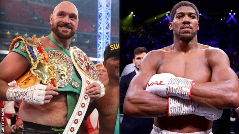 Tyson Fury taunts Anthony Joshua to sign a contract for a fight in December.