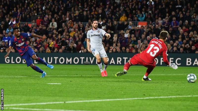 Barcelona 2-1 Levante: Ansu Fati scores twice in Barca win ...