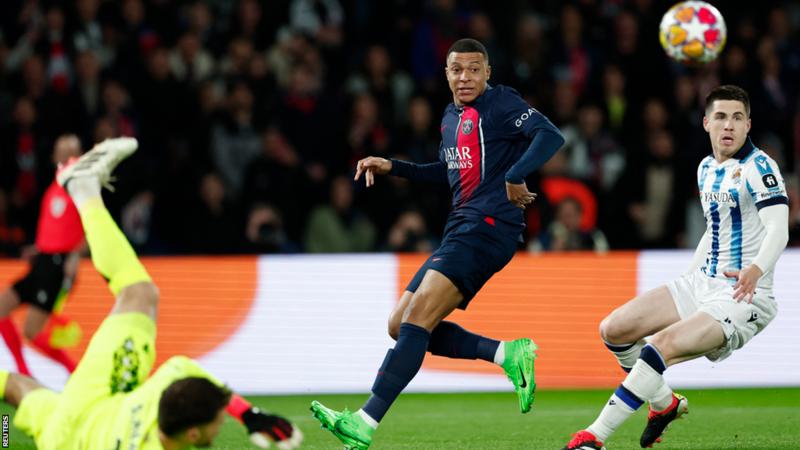 Kylian Mbappe marked his return from injury with a goal as Paris St-Germain took control of their Champions League last-16 tie against Real Sociedad