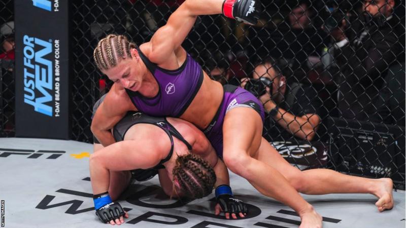 PFL: Kayla Harrison called out Cris Cyborg after her win over Aspen Ladd.
