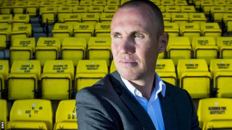 Kenny Miller poses for photos after being unveiled as Livingston's new player-manager