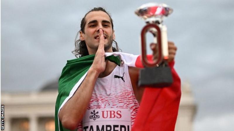 Gianmarco Tamberi clinched the Diamond League high-jump title.